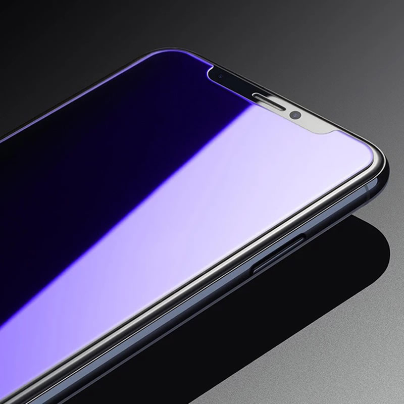 9H hardness anti blue light blue film for iphone x xr xs max screen protector tempered glass