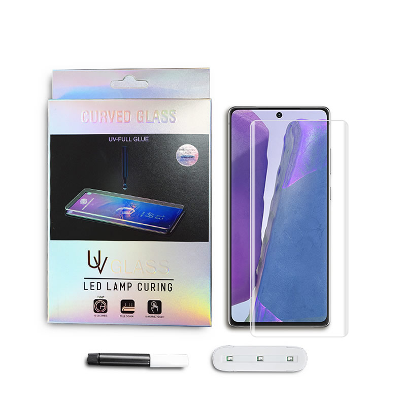 Fast unlocked fingerprint UV nano liquid lighting tempered glass screen protector for Sam Galaxy Note20 / Note 20 Ultra