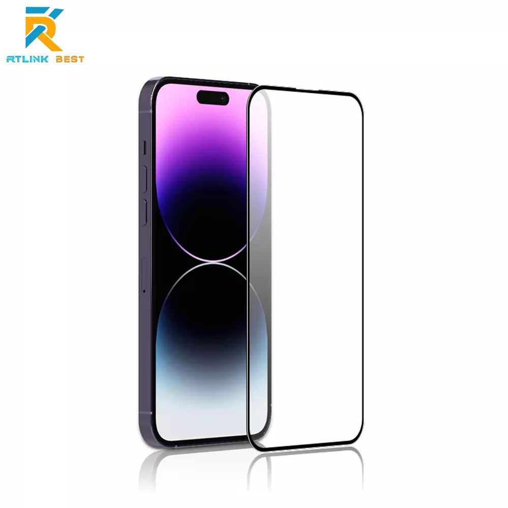 tempered glass 2.5D slik print screen protector for iPhone 15