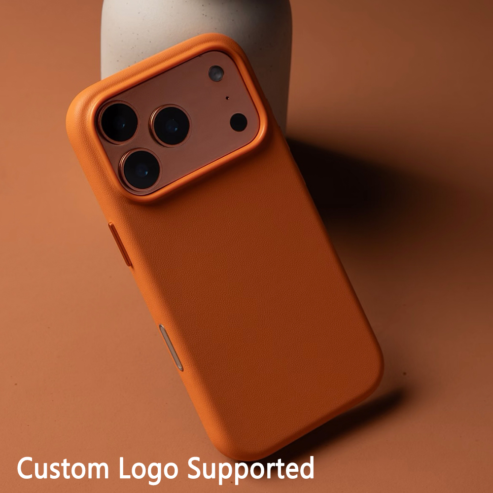 Luxury PU Leather Texture Phone Case,Full Camera Lens Protective Cover For iPhone 17‑18 Series,Support Custom Logo