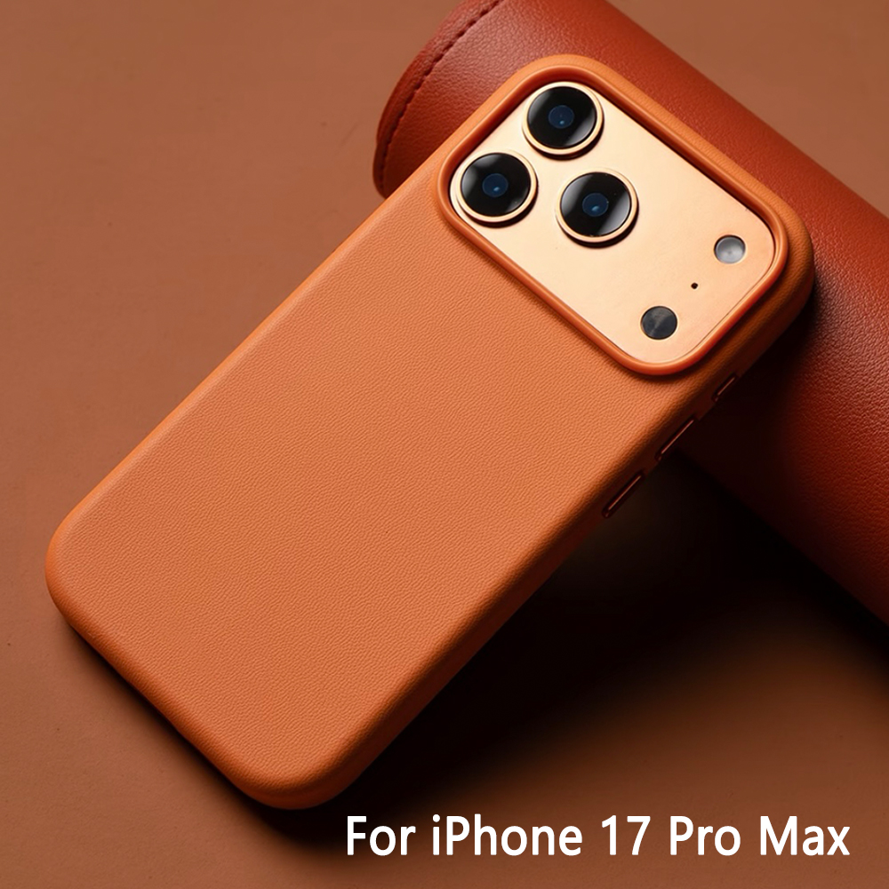 Luxury PU Leather Texture Phone Case,Full Camera Lens Protective Cover For iPhone 17‑18 Series,Support Custom Logo