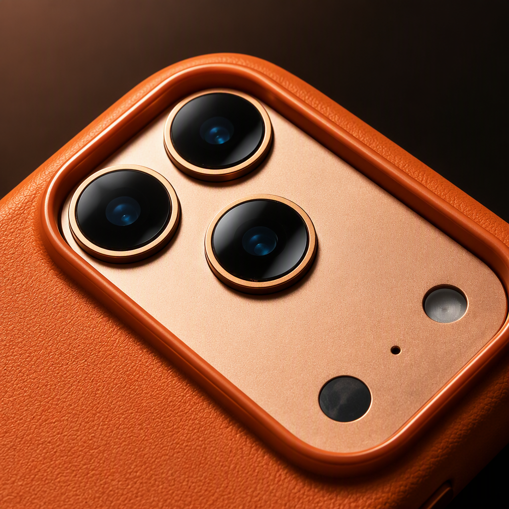 Luxury PU Leather Texture Phone Case,Full Camera Lens Protective Cover For iPhone 17‑18 Series,Support Custom Logo