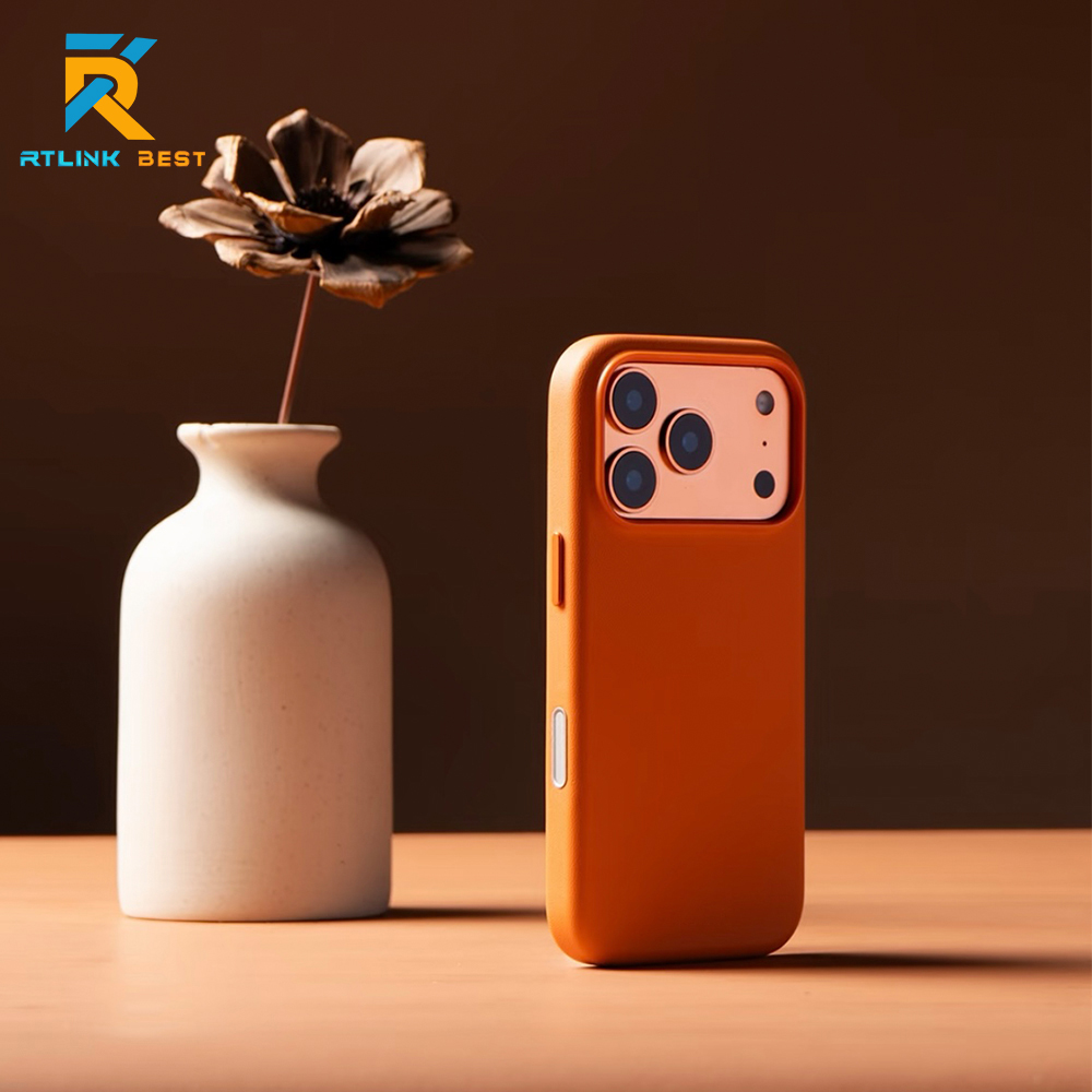 Luxury PU Leather Texture Phone Case,Full Camera Lens Protective Cover For iPhone 17‑18 Series,Support Custom Logo